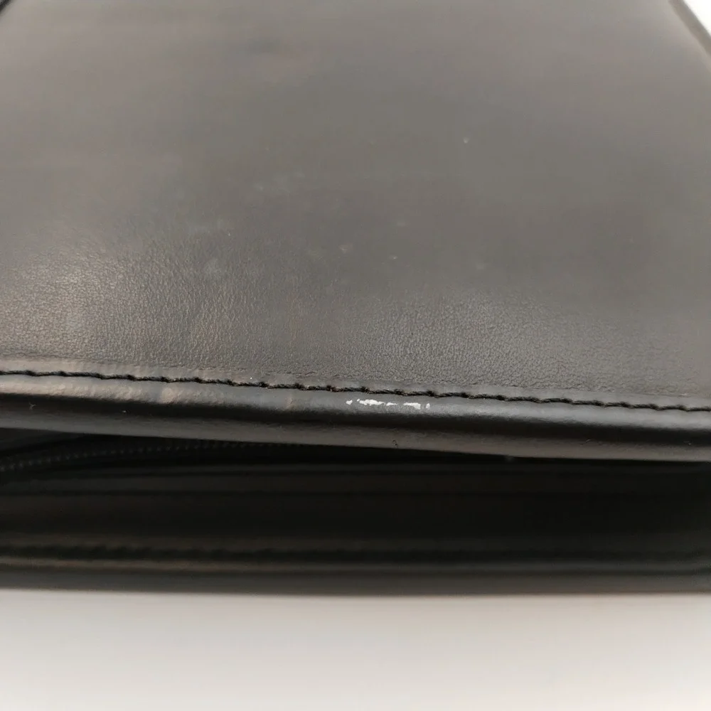Franklin Planner‎ Classic Leather Zipper Binder 7 Ring Organizer Black 19624.498